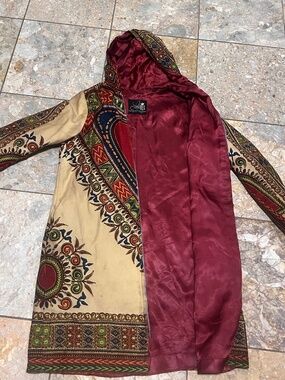 Dashiki print hooded jacket